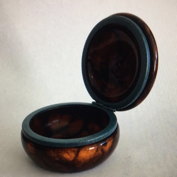 Vintage Round Italian Alabaster Jewelry Box - Picture 5 of 8